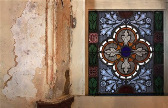 Damage to the walls is seen at Metropolitan AME Church, one of the locations announced by the National Trust for Historic Preservation as America's 11 Most Endangered Historic Places.